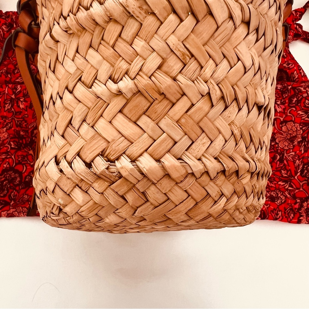 Ulla Johnson Natural Straw Tote with Tan Leather Handles - Picture 12 of 15